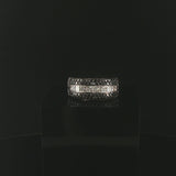 18k White Gold 2.10cttw Black and White Diamond Heavy Band Ring Size 6.5