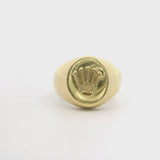 18k Yellow Gold 6.1g Ladies Rolex Style Crown Ring Size 5