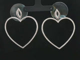 18k White Gold and 2cttw Diamond Large Heart Drop Dangle Earrings 2.25"