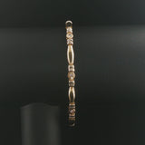 14k Yellow and White Gold 0.50cttw Bezel Set Diamond Bar Link Bracelet 7"