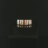 14k Yellow Gold Multi Gemstone and 0.84cttw Diamond Band Ring Size 9.75