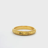 24k Pure Yellow Gold 4.4g Solid Intricate 3mm Band Ring Size 6.5