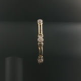 14k Yellow and White Gold 17g Diamond Ladies Bar Link Bracelet 7"