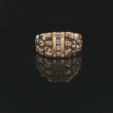 14k Yellow Gold and Diamond 9.2g Men's Solid Nugget Ring Size 9