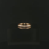 14k Yellow Gold and 0.12cttw Channel Set Diamond Thin Band Ring Size 7