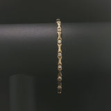 14k Yellow Gold and 1cttw Diamond 12g Vintage Bar Link Bracelet 7.5"