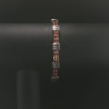 14k Yellow and White Gold Ruby and 2cttw Diamond Solid 18g Bar Link Bracelet 7"