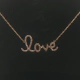 18k Yellow Gold and 0.30cttw Love Pendant Necklace Italy 17"