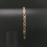 14k Yellow Gold 15.5g Solid 1.25cttw Diamond Vintage X Link Bracelet 7.25"