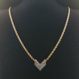 14k Yellow Gold and 0.70cttw Diamond 21.7g Solid Rope Pendant Necklace 18"