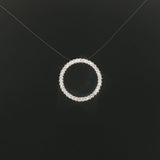 14k White Gold and 0.25cttw Diamond Circle Slide Pendant