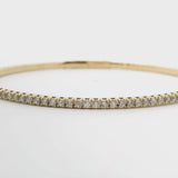 Brand New 14k Yellow Gold and 1.4cttw Diamond Flex Bangle Bracelet 7"