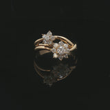 18k Yellow Gold and 0.50cttw Diamond Floral Bypass Ring Size 6