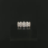 14k White Gold and 2cttw Diamond Cluster Band Ring Size 10
