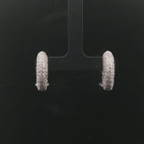 14k White Gold and 0.50cttw Pave Diamond Huggie Earrings