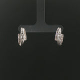 10k White Gold 0.50cttw Round and Baguette Cut Diamond Earrings