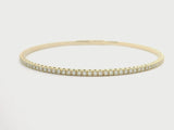 Brand New 14k Yellow Gold and 1.4cttw Diamond Flex Bangle Bracelet 7"