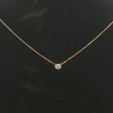 Brand New 0.25ct Natural Diamond Bezel Set Pendant Necklace in 14k Yellow Gold