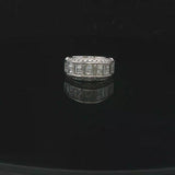 18k White Gold and 2cttw Diamond Heavy Vintage Ladies Ring Size 6