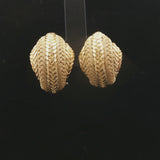18k Yellow Gold 14.6g Solid Braided Textured Huggie Earrings Italy