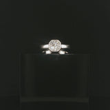14k White Gold and 0.40cttw Bezel Set Four Diamond Ladies Ring Size 7