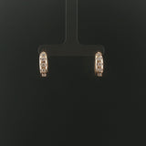 14k Yellow Gold and 1cttw Flush Set Diamond Hoop Earrings 0.75"
