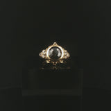18k Yellow Gold 1.85ct Black Diamond Solid Vintage Fancy Ring Size 7.5