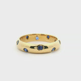 Tiffany & Co. Etoile Sapphire 18k Yellow Gold 4mm Band Ring Size 6