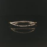 14k Yellow Gold and 0.50cttw Diamond Solid Vintage Bangle Bracelet 5.75"