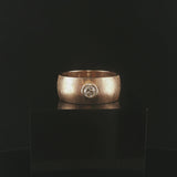 14k Yellow Gold and 0.25ct Diamond Vintage Men's Brushed Finish Ring Size 10.75