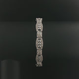 14k White Gold and 1cttw Diamond Vintage Intricate Filigree Link Bracelet 7"