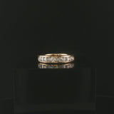 14k Yellow Gold and 0.70cttw Round and Baguette Cut Diamond Band Ring Size 6.5