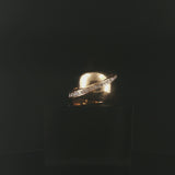 14k Yellow Gold and 0.75cttw Diamond Heavy Abstract Retro Ring Size 8