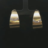 18k Yellow Gold and 0.54cttw Diamond 20.7g Heavy Vintage Hoop Earrings 1.25"