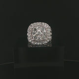 14k White Gold and 3cttw Diamond Large Cluster Ring Size 7