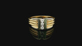 14k Yellow and White Gold Diamond 12g Heavy Men's Ring Size 12