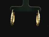 18k Yellow Gold Half Spiral Half Polished Small Hoop Earrings Italy