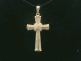 18k Yellow Gold and 0.40cttw Diamond Cross Pendant 1.5"
