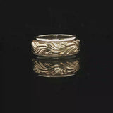 14k Yellow and White Gold 6.5g Solid 8mm Ladies Band Ring Size 5.75