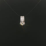 14k White Gold and 0.25cttw Diamond Solid Slide Pendant 0.65"