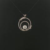 18k White Gold and 1.30ct Diamond Circle Pendant 1.25"