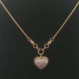 Effy 14k Yellow Gold and 0.75cttw Pave Diamond Puffy Heart Pendant Necklace 18"