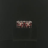 14k White Gold and 15.6cttw Square Cut Garnet Oversized Band Ring Size 8