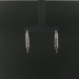 14k White Gold and 1cttw Diamond Hoop Earrings 1"