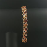 Sonia B 14k Yellow Gold 22cttw Citrine and 1cttw Diamond Link Bracelet 7.75"