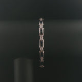 14k White Gold Sapphire and 0.65cttw Diamond Vintage Link Bracelet 7"