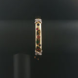 18k Yellow Gold 39g Heavy Multi Gemstone and Diamond Bangle Bracelet 6.5"
