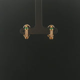 18k Yellow Gold Emerald and 0.15cttw Diamond Solid Huggie Clip On Earrings