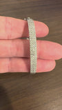 14k White Gold and 2cttw Diamond Solid 17.7g Bangle Bracelet 6.75"