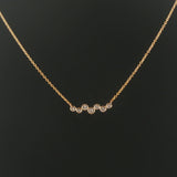 14k Yellow Gold and 0.30cttw Bezel Set Diamond Station Pendant Necklace 18"